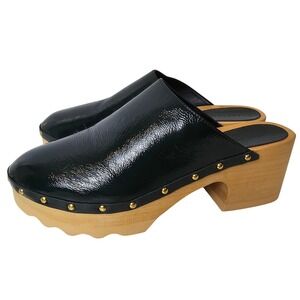 Aerosoles Ari Patent Green Chunky Slip On Clog Mules Studded Grain Size 10.5